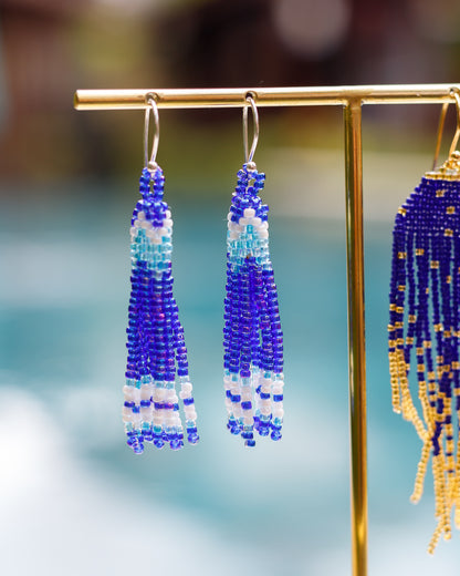 LupeXMade: Blue Beads Oorbellen