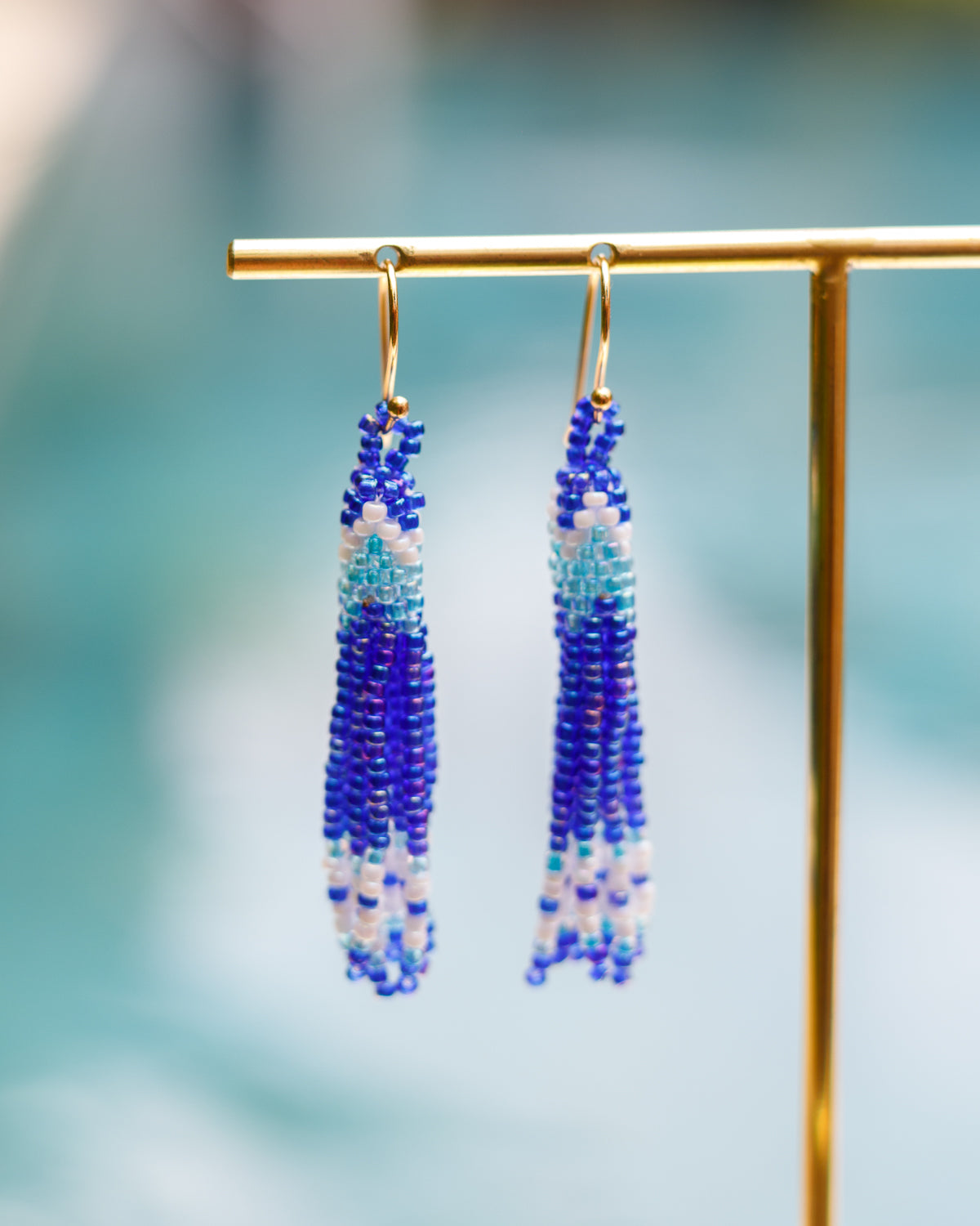 LupeXMade: Blue Beads Oorbellen